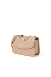 Charles Keith Chain Shoulder Bag Diamond Bag Beige